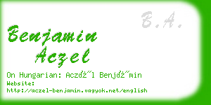 benjamin aczel business card